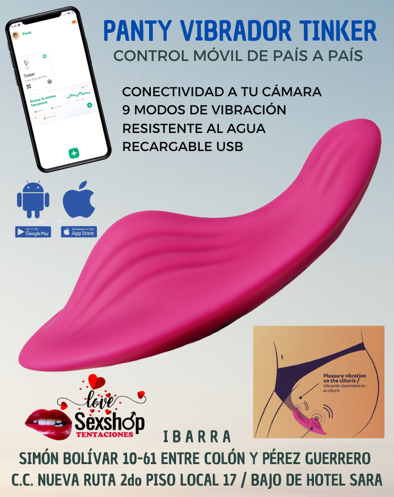 Vibrador Tinker tipo Panty App